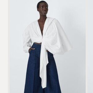 John Lewis x A.W.A.K.E. MODE Cotton Poplin Twist Front Shirt